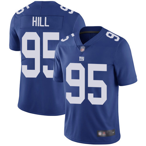 Men New York Giants 95 B.J. Hill Royal Blue Team Color Vapor Untouchable Limited Player Football NFL Jersey